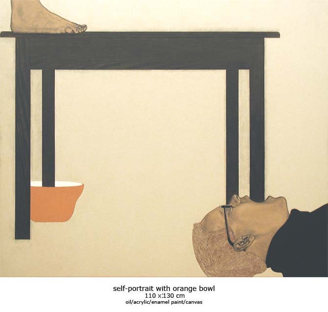 self-portrait with orange bowl